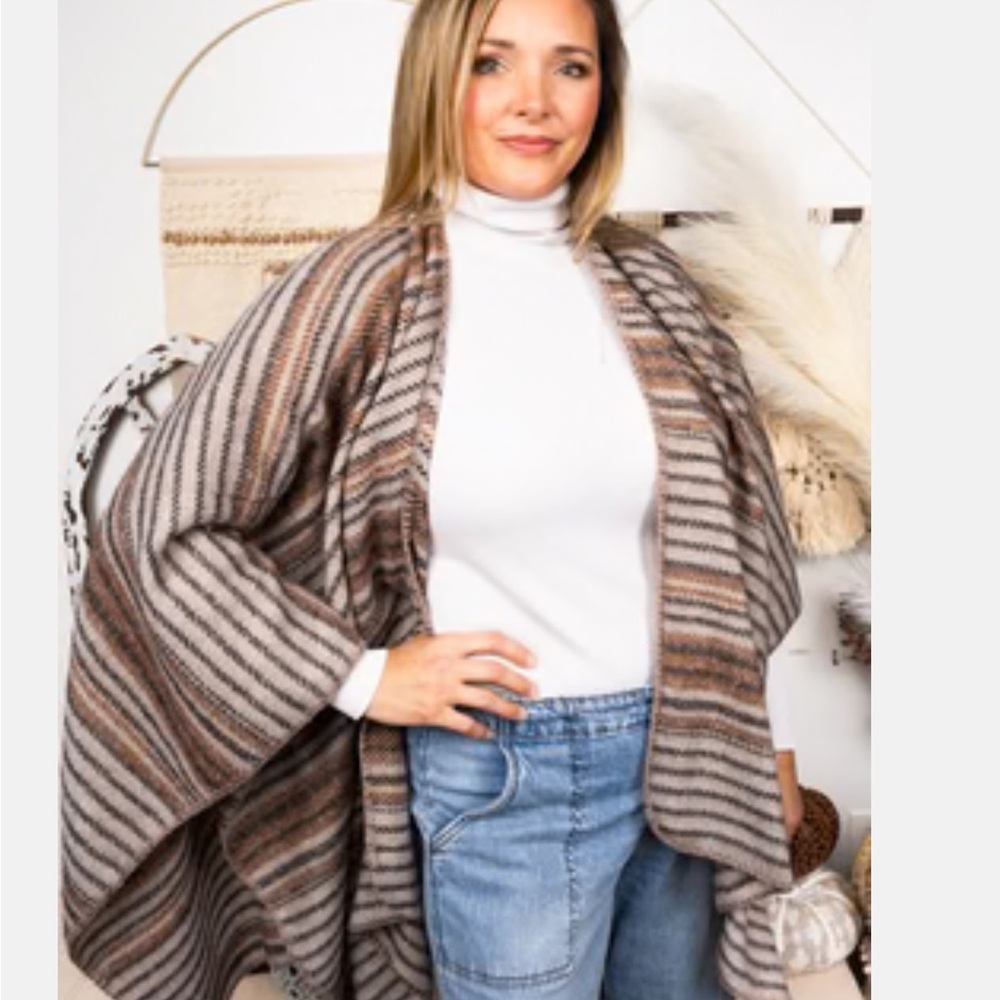 Striped Women's Sweater wrap new